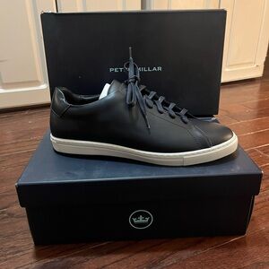 Peter Millar Black Leather Sneakers